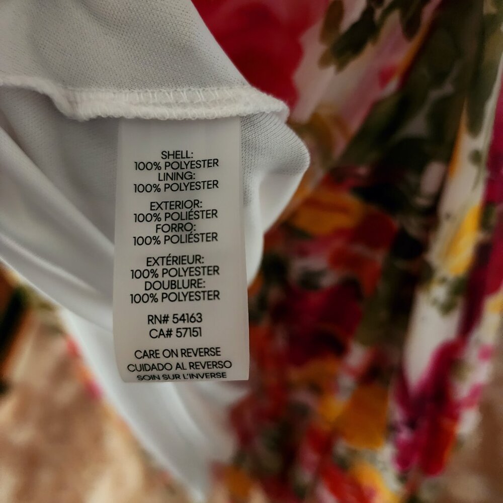 Calvin Klein Vibrant Floral Maxi Dress in Pink, Yellow, Green - Picture 9 of 10